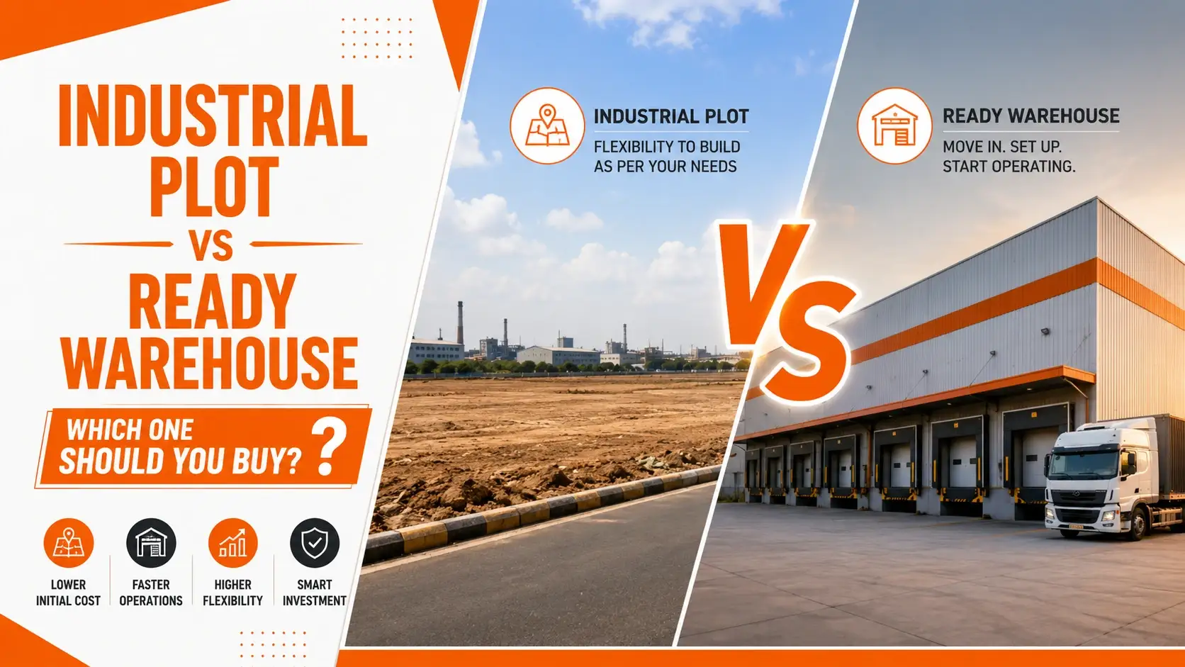 Industrial Plot vs Ready Warehouse at Ganesh Complex